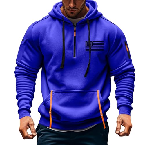 Men's Tactical Hoodies 2025 Fall Winter Long Sleeve Quarter Zip Pullover Patriotic Athletic Sweatshirt with Pockets2