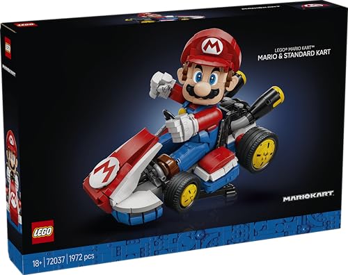 Image of LEGO Super Mario: Mario Kart - Mario & Standard Kart, Collectible Gamer Gift for Adult Fans 72037