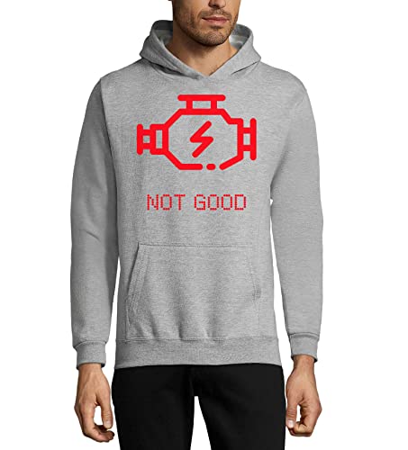 Sweat à capuche Check Engine unisexe en coton mélangé gris pour amateur d'automobile