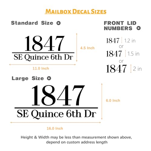 Image of Custom Reflective Mailbox Numbers and Street Address Decal - CMN02