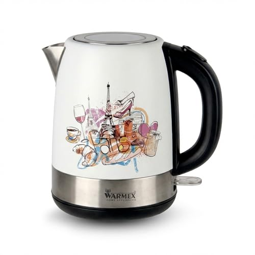 Image of Warmex 1.2 Ltr Electric Kettle For Hot Water | Bonjour 2000 W Stainless Steel Kettle | On-Off Switch With Indicator | Detachable 360 Degree Connector | Boiler for Water | Year Warranty by Warmex