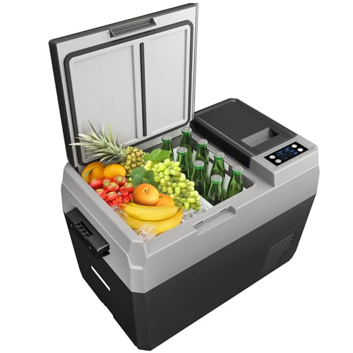 12 Volt 31 QT Portable Freezer Electric Cooler,Car Refrigerator with Dual Zone,Touch Control,Car Refrigerator APP Control,Long Battery Life,Energy Eff