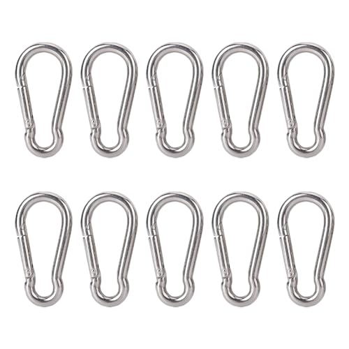 10 Pcs Galvanized Steel Clips Small Spring Snap Hooks Key Chain Links Locking Carabiner Clips Snap Hook Clips Keychain Clip Hooks Heavy Duty Hook Carabiners