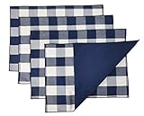 Fennco Styles Buffalo Check Double Layers Reversible Placemats 14' W x 20' L, Set of 4 - Handmade in...