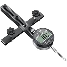 Digital Table Saw Gauge - 0.01mm Accuracy Digital Dial Indicator, CNC Machined Miter Slot Gauge for Perfect Table Saw Alignment & Fence Calibration Fits 3/4" or 19mm Groove Width
