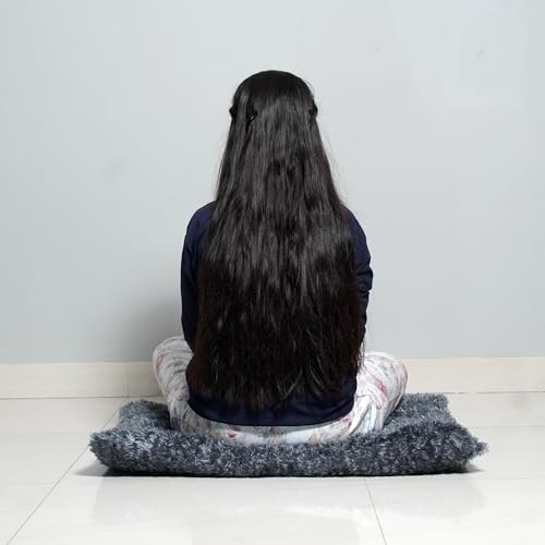 Image of NEXTGO Floor Seat Cushions Yoga Meditation Mat Pooja aasan Soft Extra Comfortable Feather Touch Last Long Upto Washable Material Size 24 x 30 Inch 2 x 2.5 Fit Colour Grey