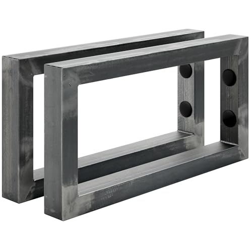 HOLZBRINK 2 Stück Wandkonsole Rohstahl mit Klarlack für Waschtisch, 300x150 mm, Design und stabil Waschtischhalterung, Handtuchhalter