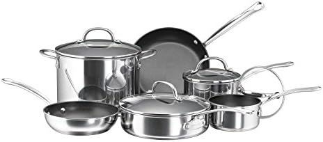Pemberly Row Stainless Steel 10 Piece Cookware Set