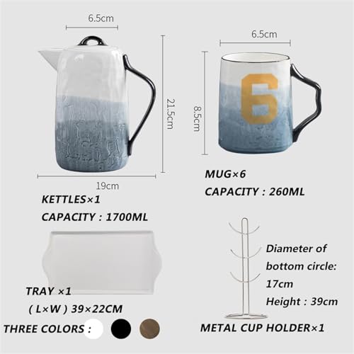 Bouteille d'eau froide grande capacité céramique tasses - 5