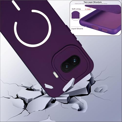 Image of SBMS Silicone Back Cover Case for iQOO 15R 5G | Soft Micro-Fibre Lining Inside | Magsafe Print On Back Side Camera Protection Bump | Shockproof Case iQOO 15R 5G (Purple)