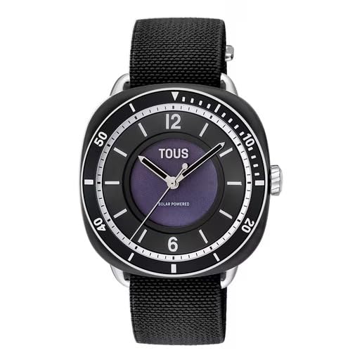 TOUS Reloj analógico de Acero IPG con Brazalete elástico Colección Osier (Negro) Ref. 3000138200