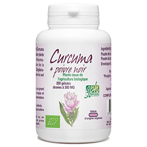 Curcuma Bio y Pimienta Negro Bio  300 mg  200 Cápsulas vegetales