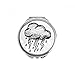 Cloudy Hand Painted Pattern Hand Compact Mirror Round Portable Pocket Glass