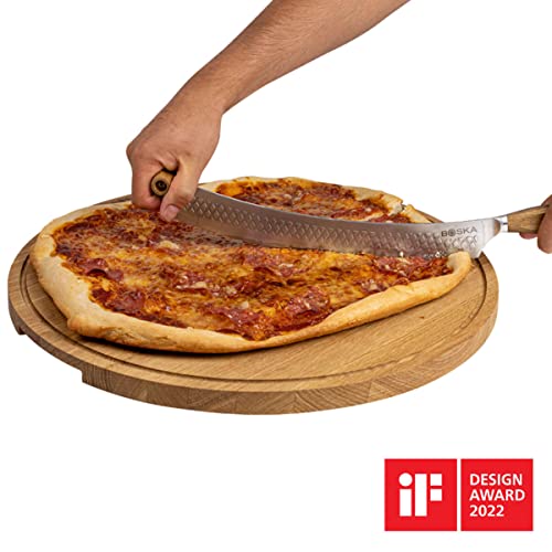 Image of Boska Stainless Steel Cheese Knife - for All Types of Cheese Pizza - Multi-Functional Cheese Slicer - Handheld Slicer - Silver Non-Stick Oak Wood - Dishwasher Safe - for Kitchen Cooking