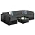 Best Choice Products 7-Piece Modular Outdoor Sectional Wicker Patio Conversation Set w/ 2 Pillows, Coffee Table, Cover Included - Black/Gray