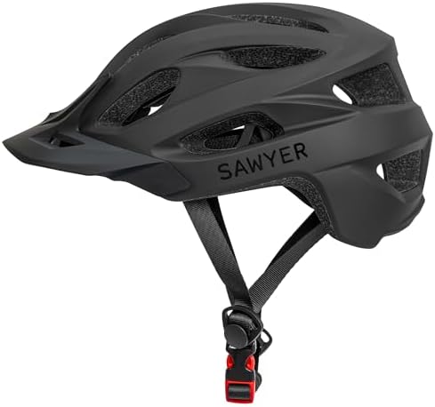 Sawyer Bikes- Casco de Bicicleta Ajustable y Unisex - Negro (54-6...