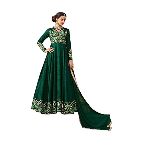 Robe de Mariage Musulman Designer : l'élégance de l'Anarkali Pakistanais vert