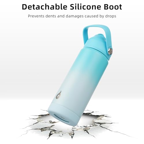 Image of BJPKPK Water Bottle with Straw Lid, 32oz Vacuum Insulated Water Bottles, Metal Stainless Steel Thermo for Sports, Travel, BPA Free Leak Proof Thermo, Cups, Flasks, Tumblers,Sea Salt