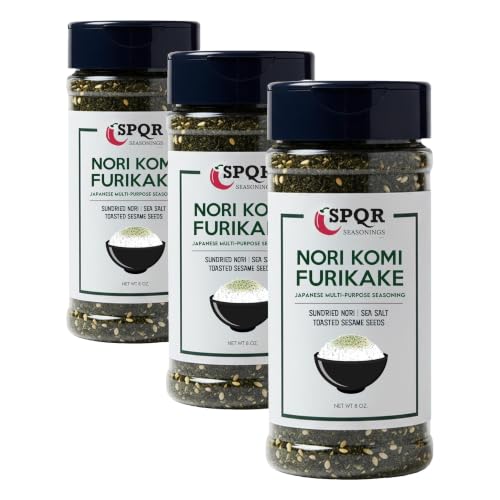 Image of Nori Komi Furikake Multi-Purpose Rice Seasoning XL 8 oz. Jar Sugar Free by SPQR Seasonings (Pack of 3)