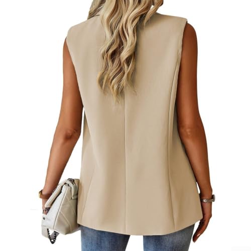 Chaleco casual de mujer con botones frontales y bolsillos de verano 3