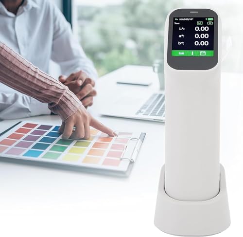 IMOSEI Digital Colorimeter, Handheld Color Meter Analyzer, Large Storage and Color Card Lookup Function, Switchable Apertures 3mm/6mm/11mm, for Plastic Painting,Painters and Designers