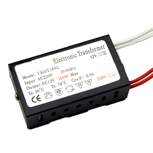 Gettimore Trasformatore elettronico da 220 V a 12 V, uscita CA 20-250 W per lampade alogene e allo xeno, compatibile con lampadine G4 12 V, supporta telecomando dimmerabile, alloggiamento in metallo
