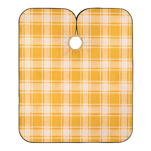 Capa de Barbería Impermeable Amarilla Naranja a Cuadros miniatura 2