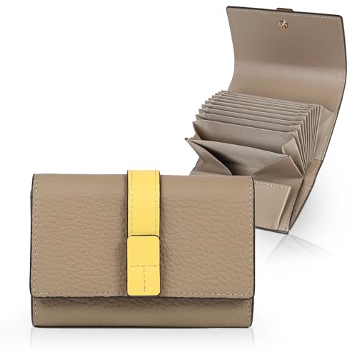 LASIEM(ラシエム) 【選べる12色×バイカラー】 財布 レディース ミニ財布 小さい財布 折り畳み財布 お札が折れない 三つ折り 3つ折り コンパクト グレージュのサムネイル