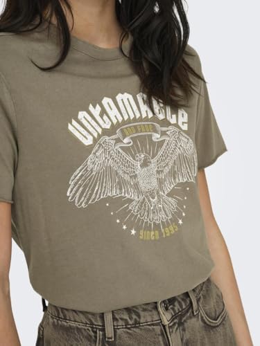 ONLY Damen ONLLUCY REG S/S JRS NOOS Top, Walnut/Print:untamable,XS – Ansicht 3