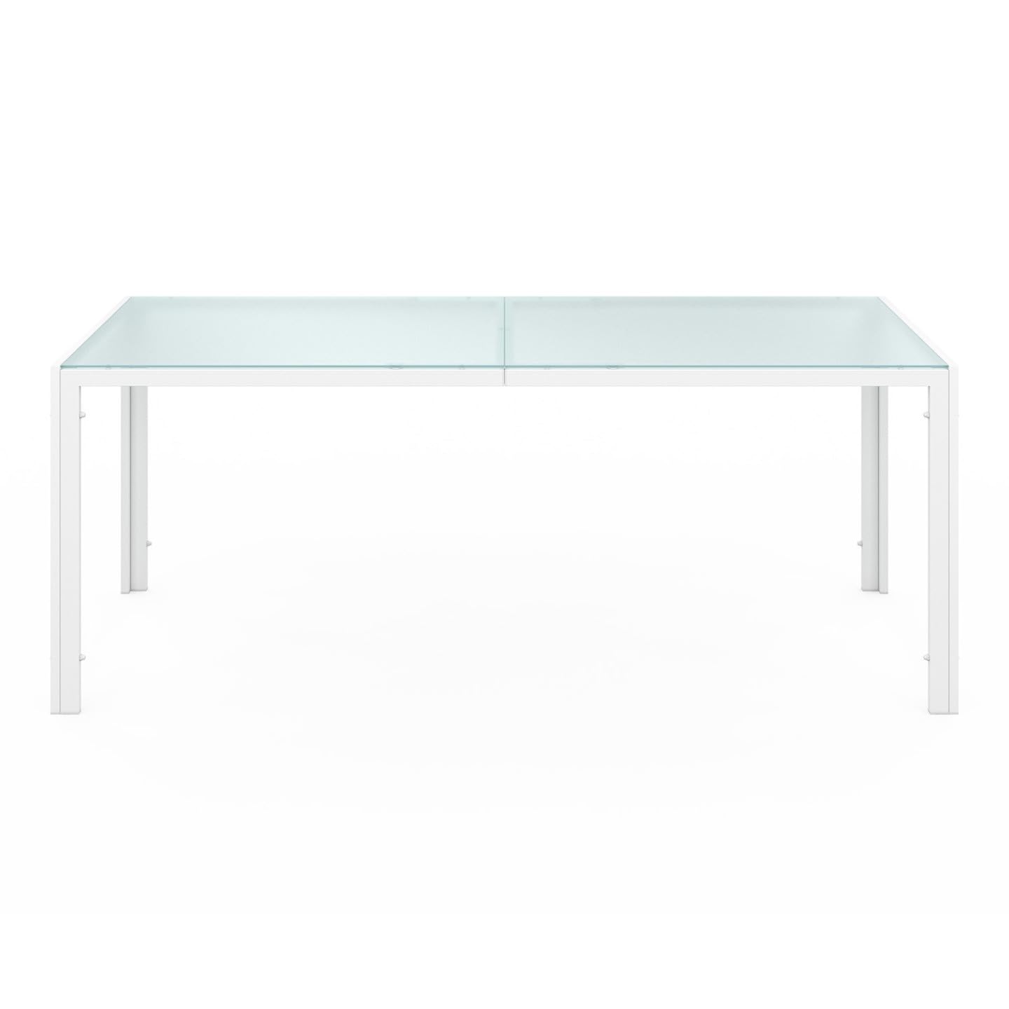 IDMarket – Salón de jardín Madrid Mesa 190 cm y 8 sillas apilables blanco y beige
