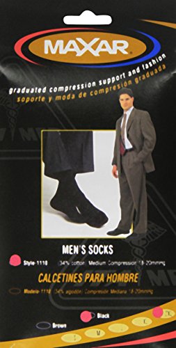Image of MAXAR Men's Trouser Support Socks (20-22 mmHg) Black, XXLarge, 2 Count