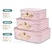 Jewelkeeper Paperboard Suitcases, Set of 3 Vintage Decorative Storage Box, Luggage Decor Storage, Vintage Decor for Birthday, Weddings, Pink Design