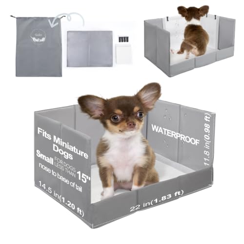 Image of HQ4US 4LEGS Dog Litter Box, Puppy Pee Pad Holder Foldable, Small Indoor Dog Potty Tray for Puppy, High Walls, Seamless, No Assembly, Waterproof, Easy to Clean, No Spill,Portable for Travel