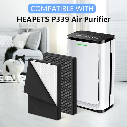 Image of 2 Set P339 pet air purifier filters for HEAPETS P339, 3-in-1 P339 Replacement Filter Includes 6 Pre-Filters and 2 Composite Filter