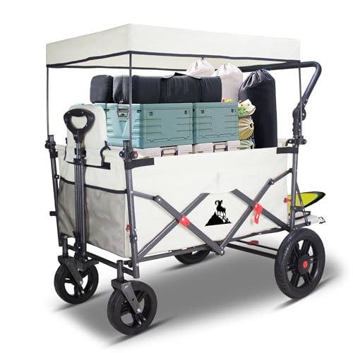 TOPWELL Bollerwagen Faltbar mit Dach, Multifunktionaler Transport-Handwagen...