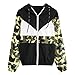 Produktbild SHINEHUA Damen Langarm Color Block Oversize Jacke Windbreaker Mantel Frühling Herbst Winter Stilvoll Reißverschluss Sweatjacke Lässige Sweatshirt Windjacke Outwear