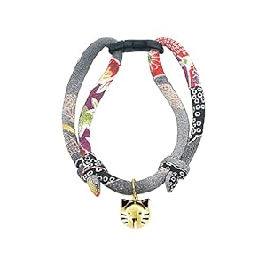 PetSoKoo Japanisches Chirimen Kätzchenhalsband mit Glöckchen