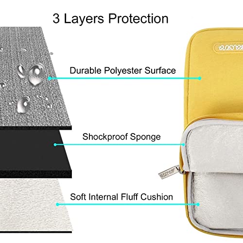 Image of MOSISO Laptop Case 16 inch, 15-15.6 inch Laptop Sleeve Compatible with MacBook Pro 16 M5 M4 M3 M2 M1, HP Acer Dell Lenovo ASUS, Polyester Vertical Computer Sleeve Bag with Pocket, Yellow