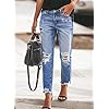 Sidefeel-Womens-Loose-Boyfriend-Jeans-Stretchy-Ripped-Distressed-Denim-Pants-S-2XL Sidefeel Women Loose Floral Patchwork Destroyed Mid-Waist Jeans Denim Pants Large Black