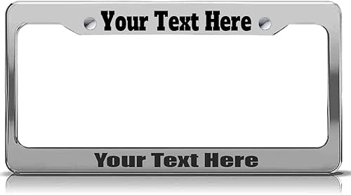 Marco de placa de texto personalizado, soporte de placa de automóvil cromado, marcos de matrícula de metal personalizados para automóvil, marco de