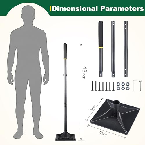 Image of TTamper Tool 8 inchx8 inch Heavy Duty Steel Hand Tamper for Leveling Soil, Gravel, Sand, Asphalt Compactor Tool for Landscaping, Paver, Driveway, and Blacktop Repair