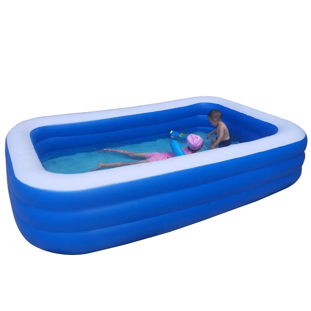 Piscine Gonflable Rectangulaire 210x150x30 Cm – Facile à Nettoyer, En PVC Épais, Pour Enfants Et Adultes, Intérieur/Extérieur