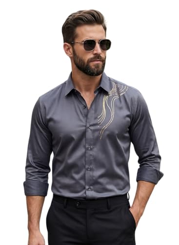 IndoPrimo Men's Stylish Satin Regular Fit Casual Shirt | Designer...
