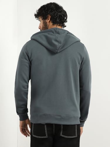 Image of Nobero Classic Zipper Hoodie for Men | Zip Up Hoodies for Men | Regular Fit | Full Zip Closure | Drawstring Hood | Zipped Hooded Sweatshirt | Cotton Rich Zipper Fleece Hoodie