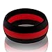 Arthletic Fit Ring Thin Line Men's Silicone Wedding Ring Powered Red Line/Blue Line (Red Line, 8)