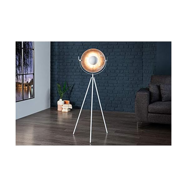 invicta INTERIOR Moderne Design Stehlampe STUDIO 145 cm weiß Blattsilber-Optik Stehleuchte Lampe – Bild 5