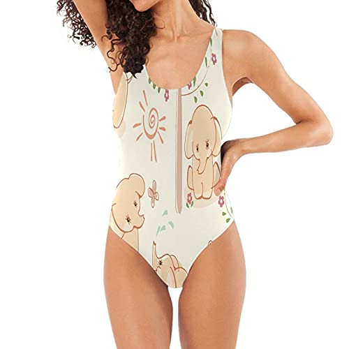 Lindo Fondo De Pantalla De Elefantes Bañadores de Mujer Traje de Una Pieza Bañador Ropa de Baño Monokini para Chica