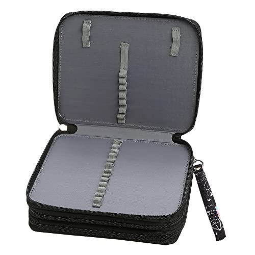 Image of Portable Colored 72 Slots Pencil case Organizer with Printing Pattern for Watercolor Pens or Markers, Pencil Case Organizer for Artist