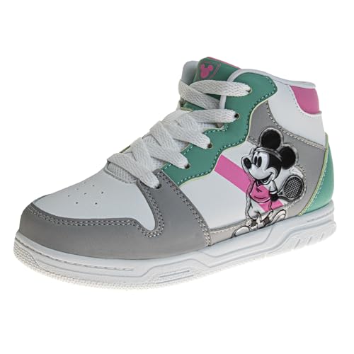 Disney Minnie Mouse High Top Sneakers for Girls - Kids Sneaker Ankle Hightops Lightweight Athletic Breathable Casual Shoes (Size Little Kid - Big Kid)