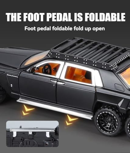 Image of 1:32 Rolls Royce Phantom 6X6 Scale Model Car - Exclusive Alloy Metal Pull Back Die Cast Car Toy with Openable Doors, Light & Music - Best Gifts for Kids【Colors as Per Stock】